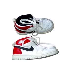Jordan 1 Mid White Black Gym Red (TD) 640735 116